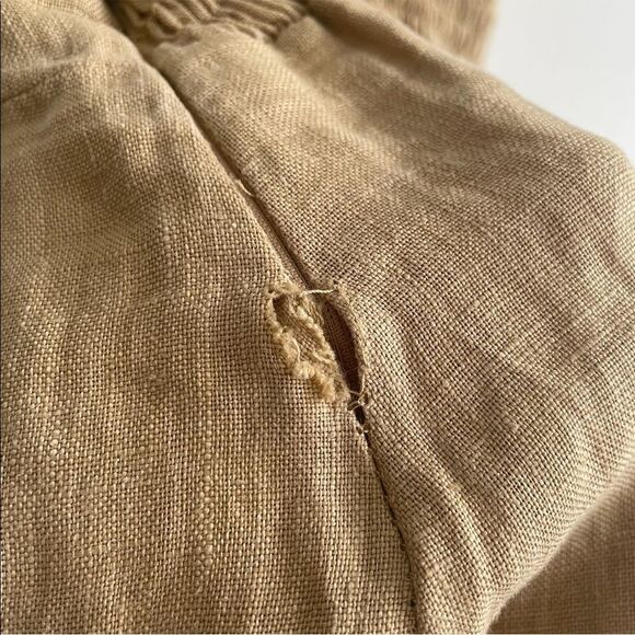 FAITHFULL THE BRAND Linen Sleeveless Button Front Mini Dress Camel M - Picture 6 of 12